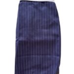 Navy Blue Pinstriped Tuxedo with Pink Bow Tie - Image 3