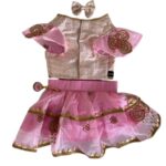 Rose Pink Organza Lehenga - Image 3